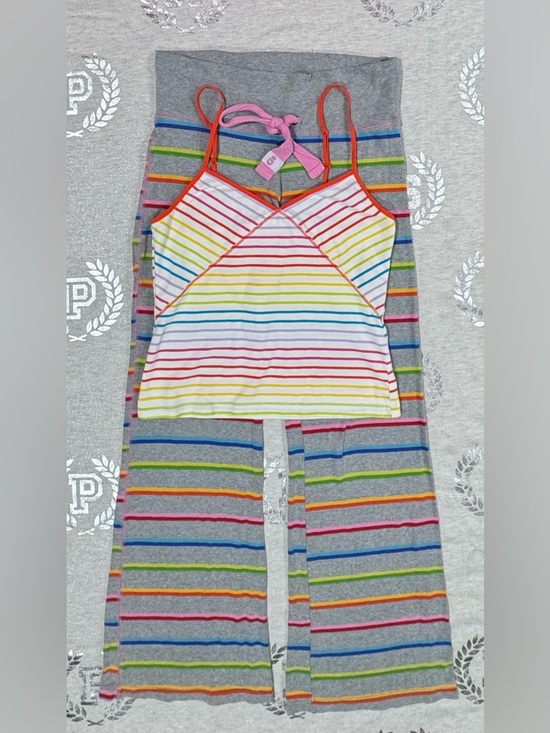 PINK Victoria's Secret Other - VS PINK VINTAGE RAINBOW STRIPED SLEEP LOUNGE SET